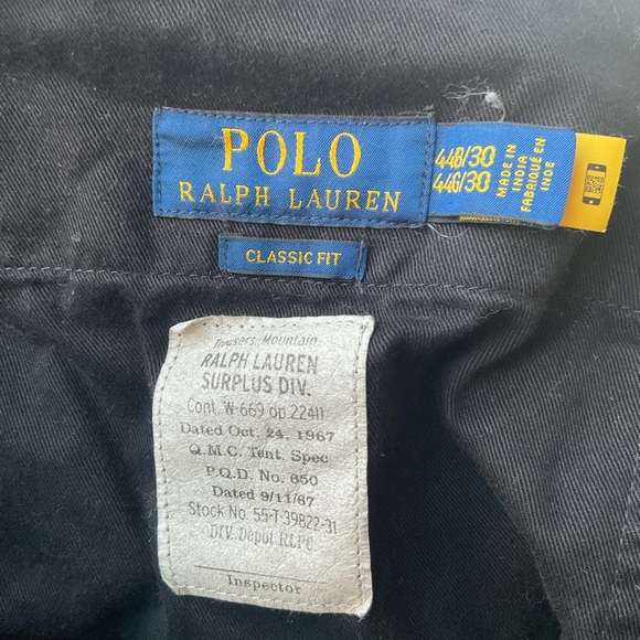 Polo Ralph Lauren Classic Fit Canvas Cargo Pant- Pebble Black - Picture 5 of 5